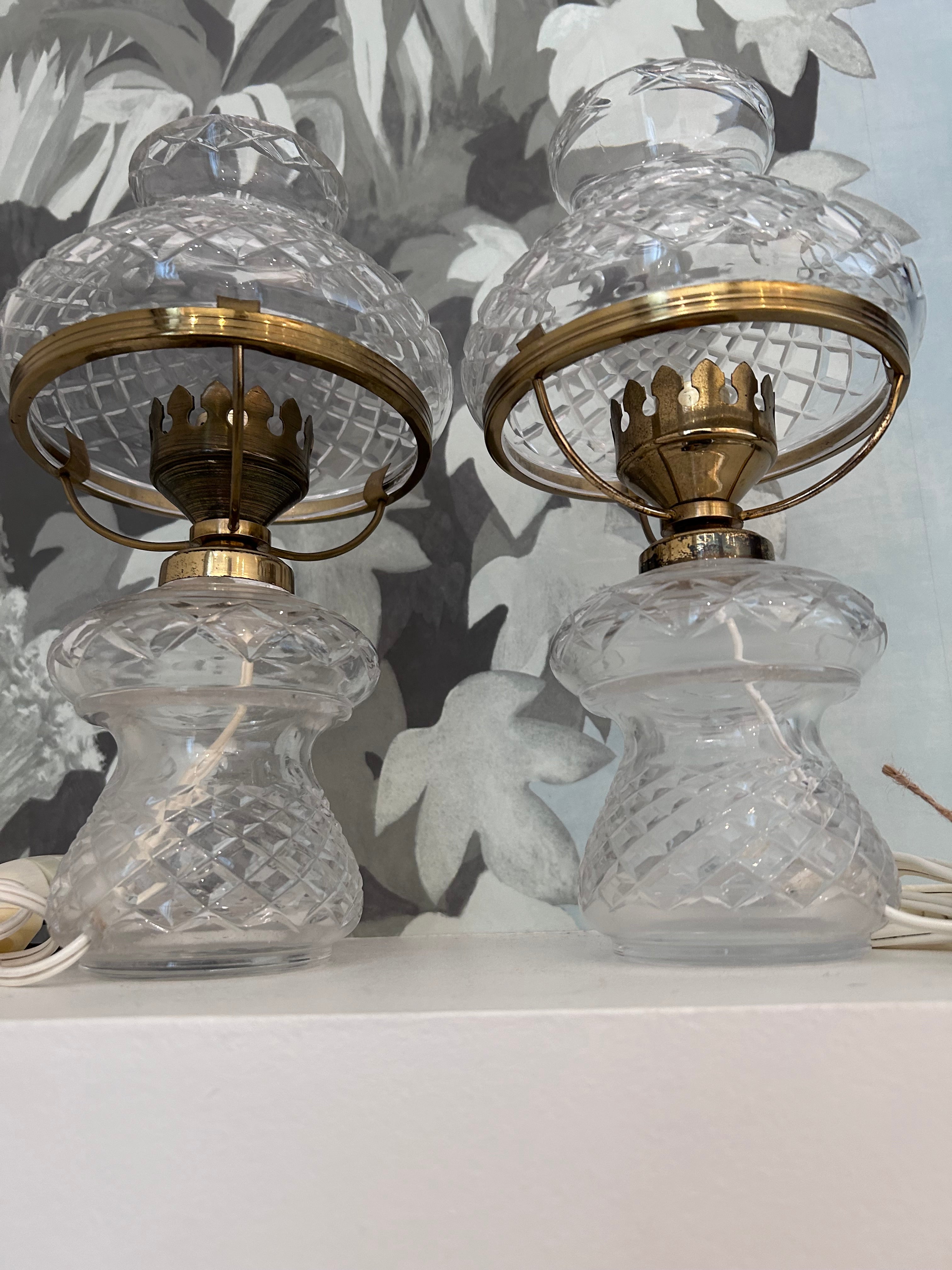 Paire de lampes en verre