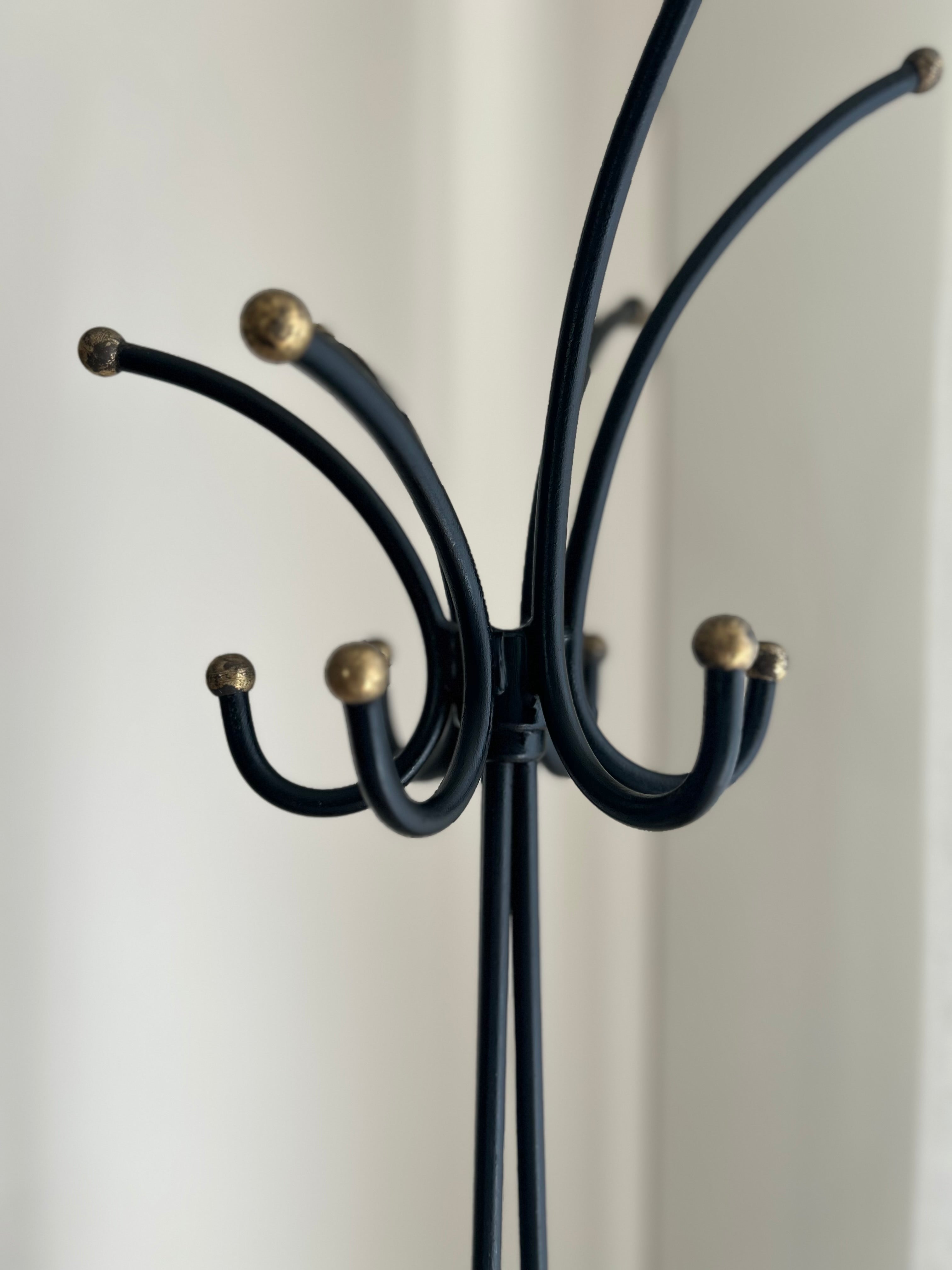 Porte-manteaux fer noir et doré, Art Déco