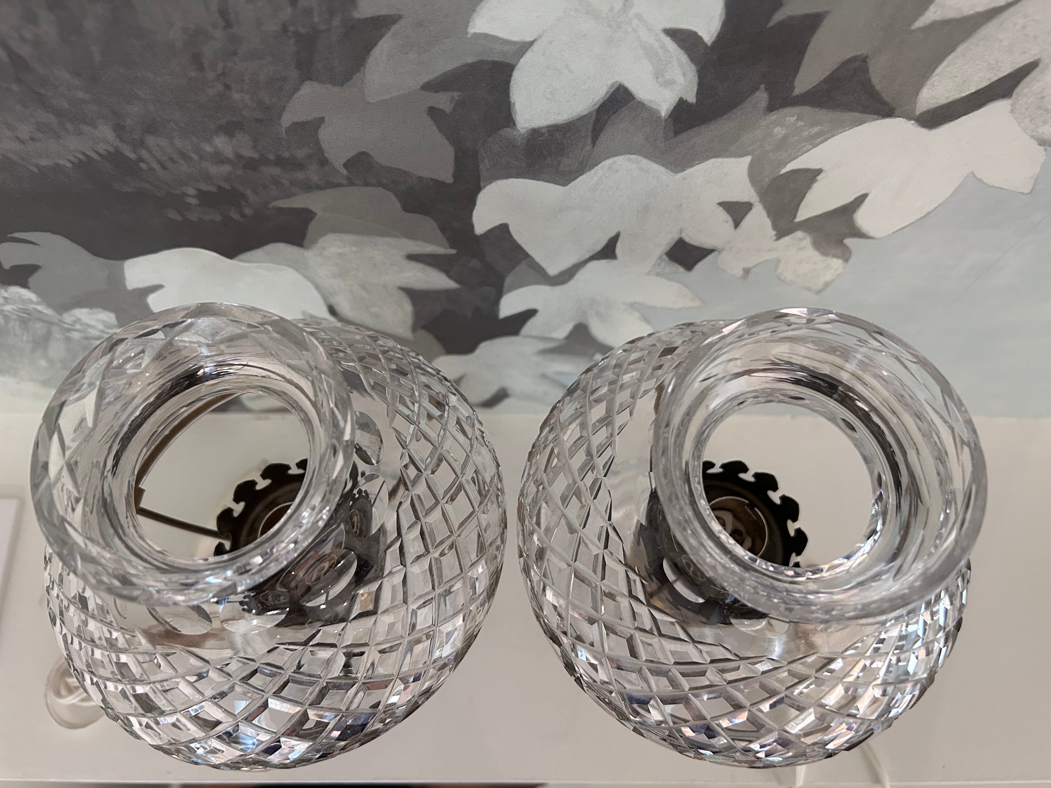 Paire de lampes en verre