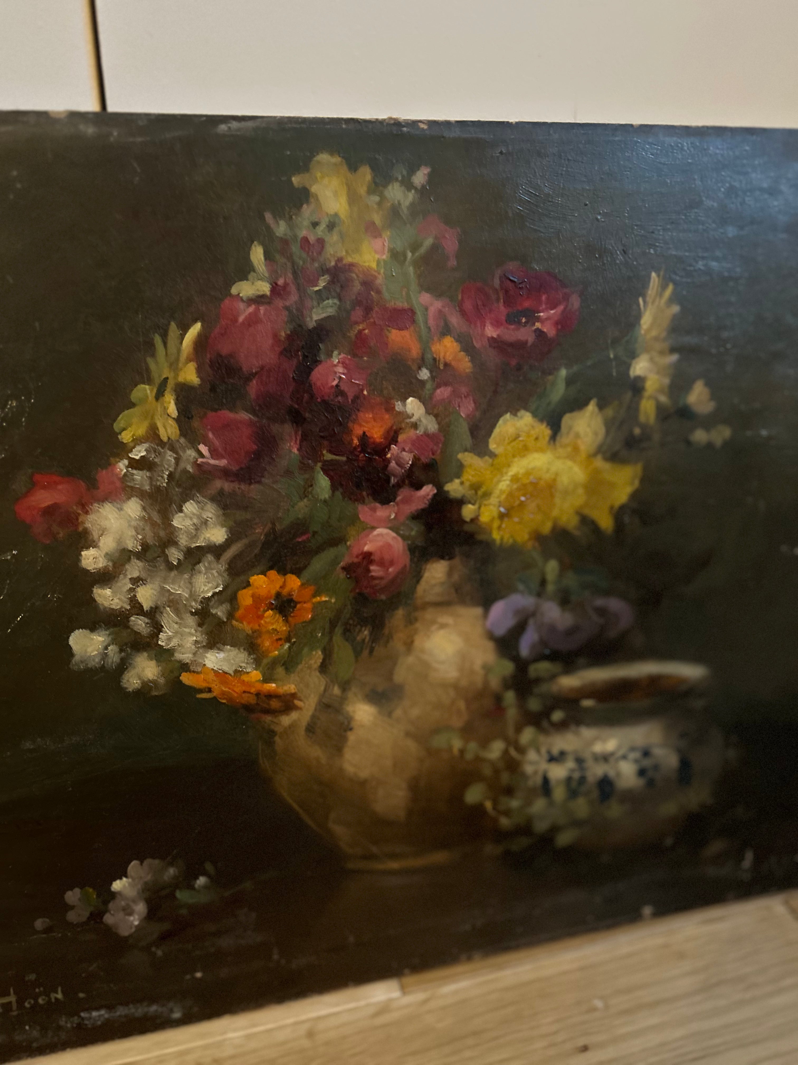 Peinture, bouquet de fleurs